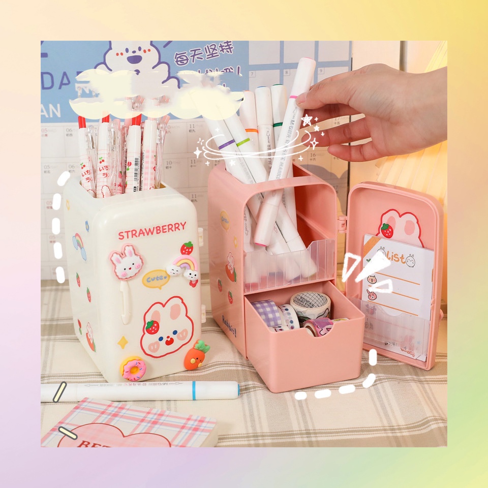 Hộp Đựng Đồ Đa Năng Sức Chứa Lớn Họa Tiết Dễ Thương Để Tủ Lạnh