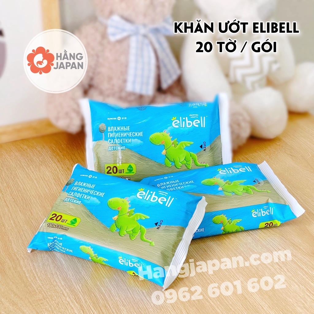 Khắn ướt Elibell không mùi gói 20 tờ
