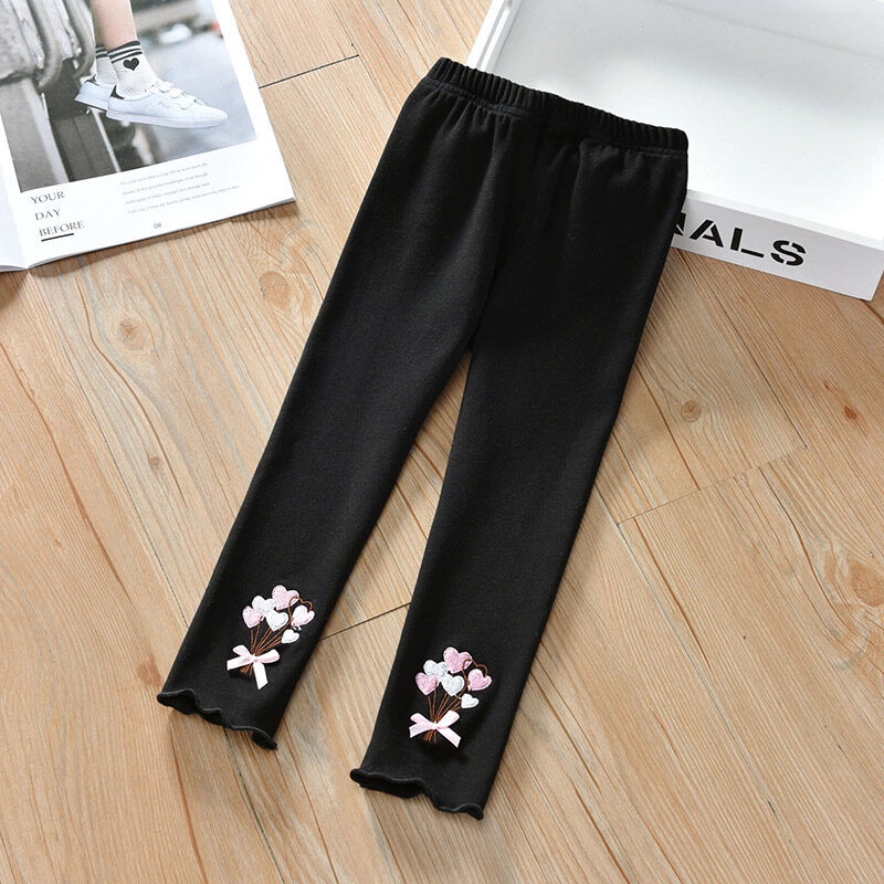 Milo Quần Legging cotton Phối Nhung Mỏng Giữ Ấm Thời Trang Xuân Thu Cho Bé Gái
