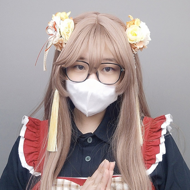 Kẹp Tóc Hoa Hồng Tua Rua Dài Phong Cách Lolita