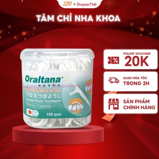 Tăm Chỉ Nha Khoa Oraltana Hộp 100 Cái Chăm Sóc Và Làm Sạch Răng Miệng