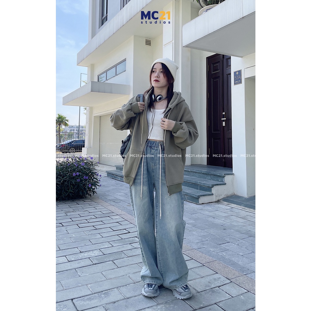 Quần jeans ống rộng MINION CLOTHING cạp chun bigsize lưng cao Unisex nam nữ Ulzzang chất jean bò cao cấp dày dặn Q7192