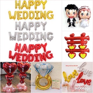 Set bóng trang trí phòng CƯỚI {tặng 100 cánh hoa hồng}