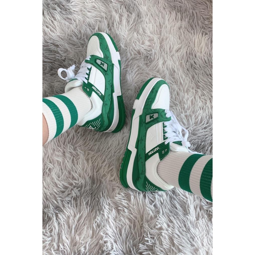 Giày LV Trainer xanh hồng đen, Lo.uis Vui.tton Trainer Black White, Giày LV Lo.uis Vui.tton HÀNG CAO CẤP