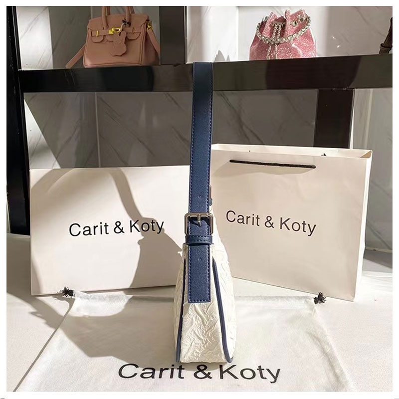 AlphaZ Túi đeo dưới cánh tay Xếp Ly Phong Cách Hong Kong Hợp Thời Trang