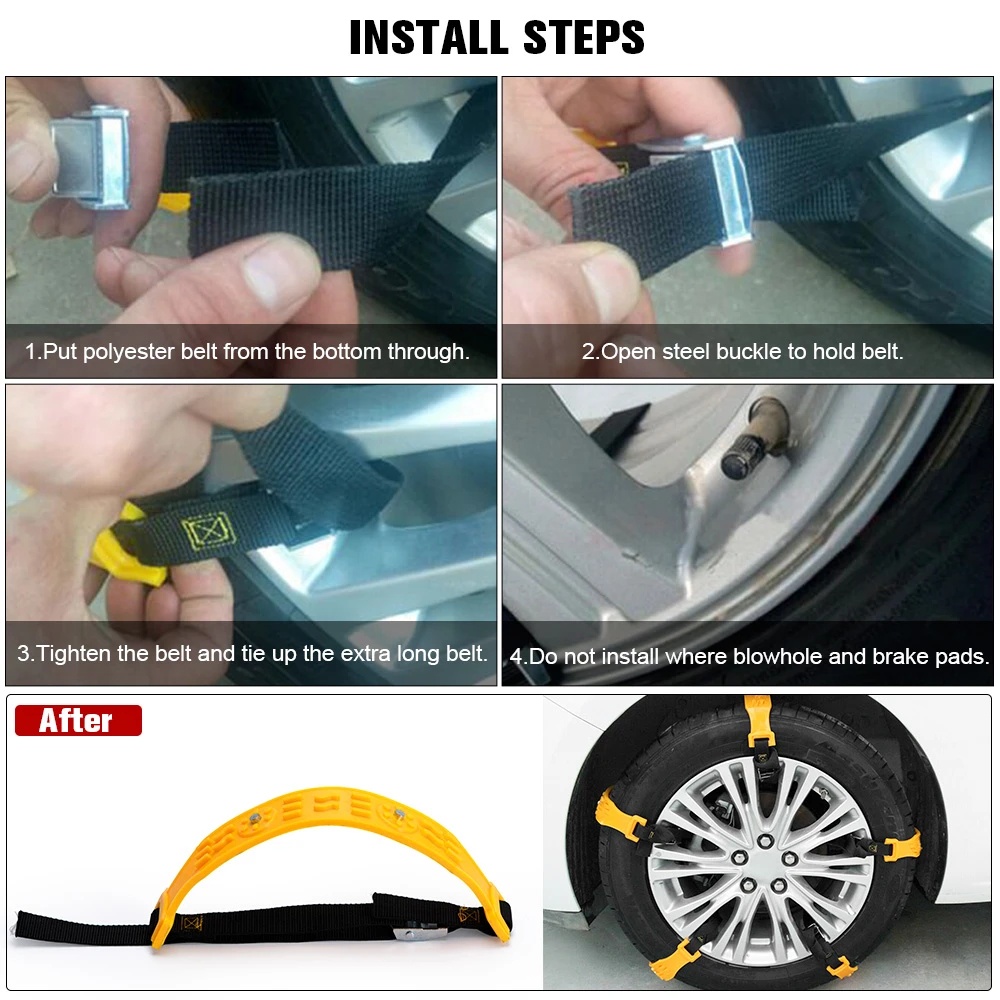 Dây Xích TPU Dày Dặn Chống Trượt Gắn Lốp Xe Hơi / Xe Tải Khẩn Cấp