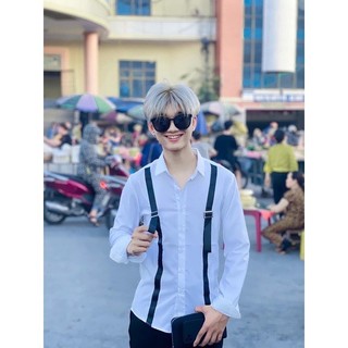 Áo sơ mi dây đen Chất sơ mi lụa mềm mát ,ln