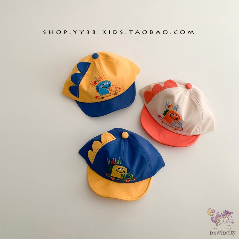 Mũ Lưỡi Trai Vành Ngắn Mềm Mại In Hình Khủng Long Dễ Thương Phong Cách Hàn Quốc Cho Bé