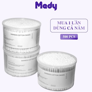 Bông ngoáy tai người lớn lấy ráy tai trang điểm thân gỗ, tăm bông trẻ em thân giấy vệ sinh tai mũi 2 đầu