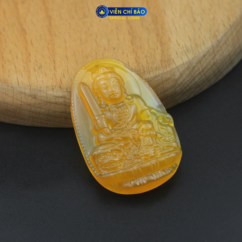 Mặt dây chuyền đá phong thùy Văn Thù Bồ Tát vàng thời trang phụ kiện trang sức Viễn Chí Bảo M200252