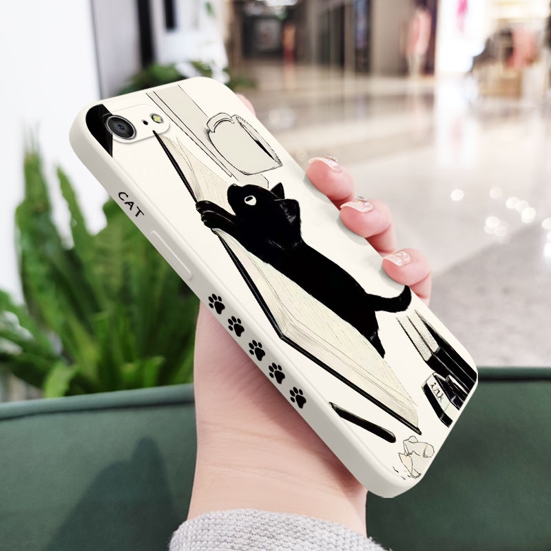 Ốp Điện Thoại Silicon Dẻo Họa Tiết Chú Mèo Dễ Thương Cho IPhone 8 7 6 6S Plus SE 2020