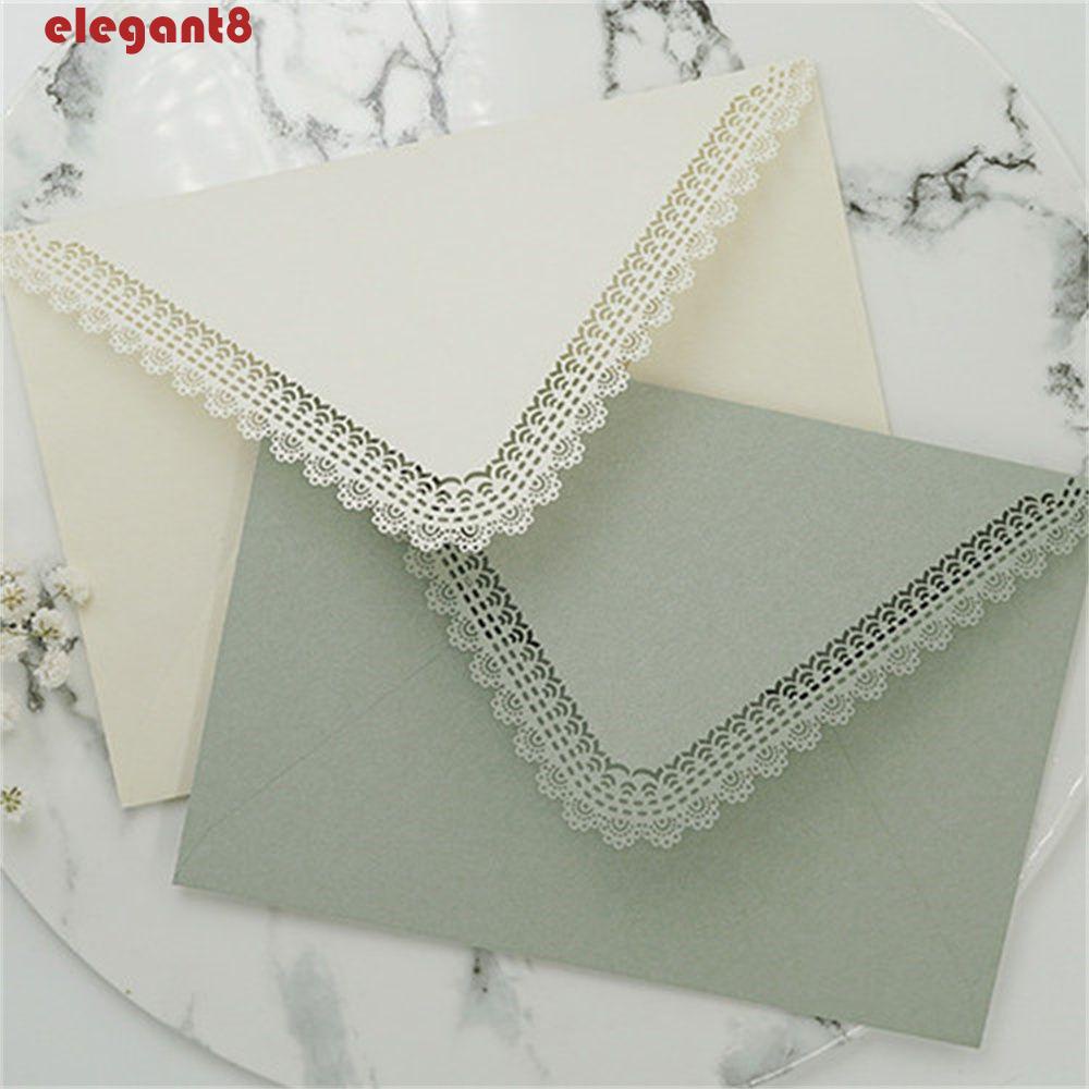 Set 2 Thiệp Giấy Phối Ren Rỗng DIY Thanh Lịch Đa Ứng Dụng