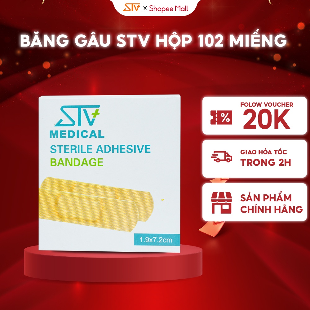 Băng Gâu STV Hộp 102 Miếng Dán Vết Thương, Băng Cá Nhân Urgo, Băng Y Tế Sơ Cứu Vết Thương