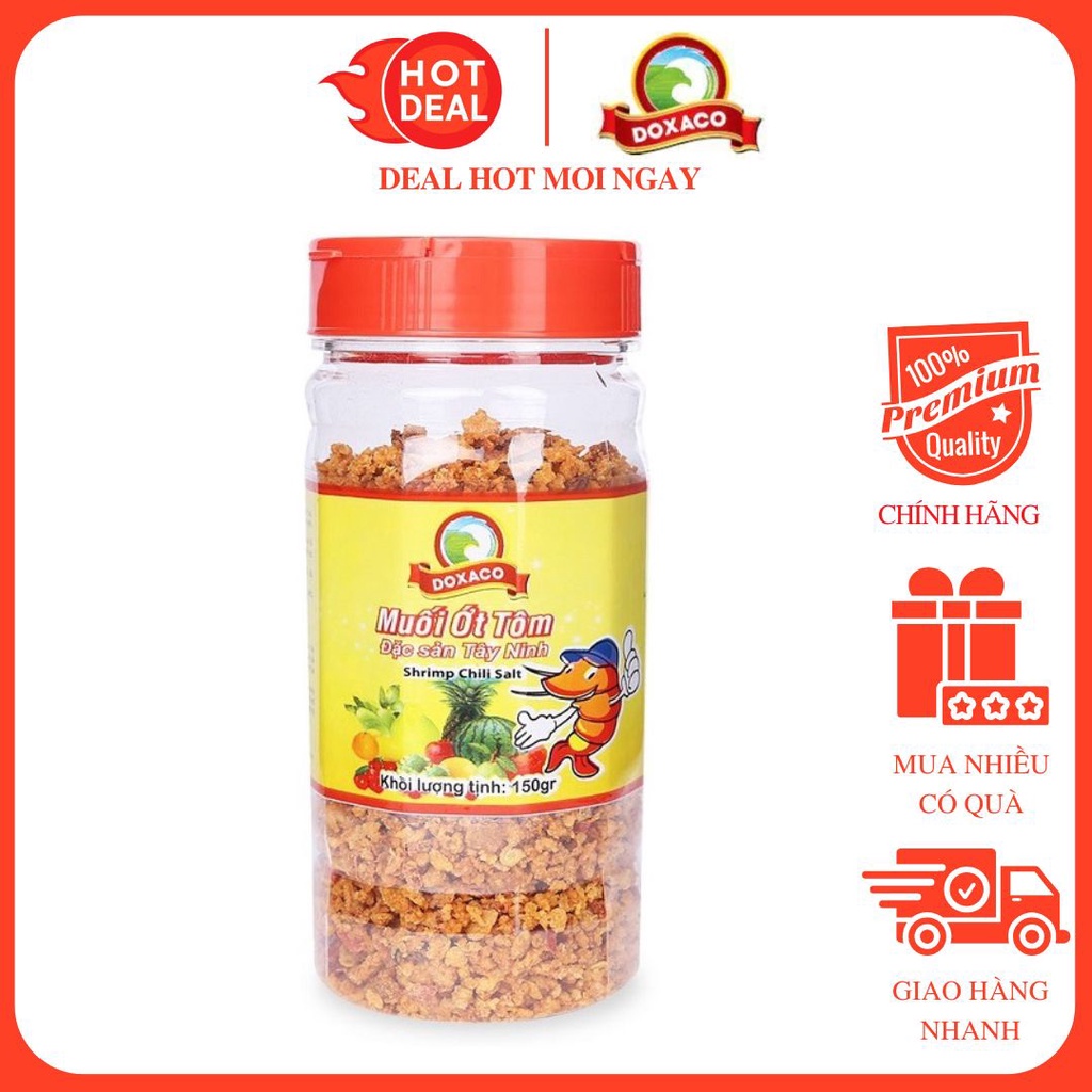 Muối Ớt Tôm DOXACO Đặc Biệt Lọ 150G/250G gói chấm hoa quả, làm gia vị món ăn