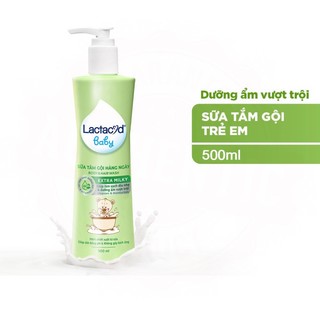 Sữa tắm gội trẻ em lactacyd baby extra milky làm sạch dịu nhẹ và dưỡng ẩm vượt trội 500ml