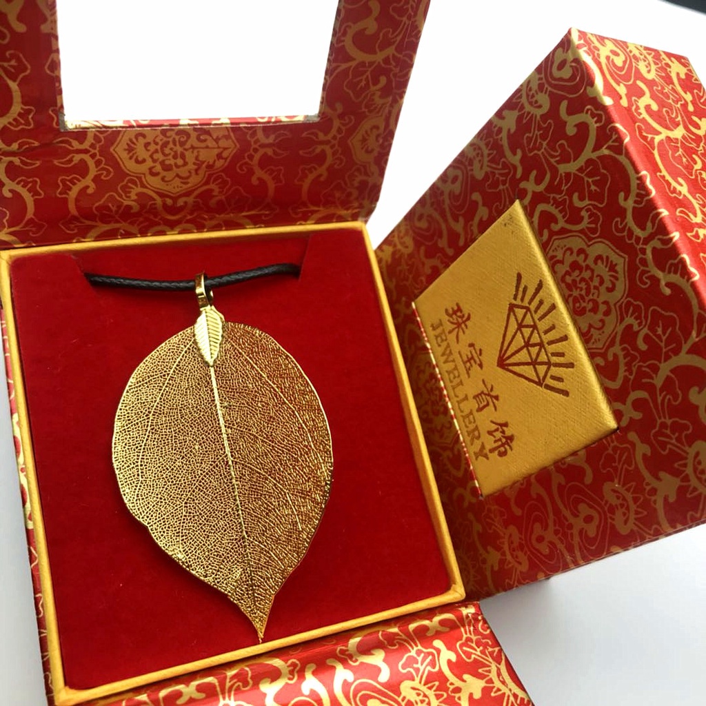 Lá Bồ Đề Mạ Vàng 24K May Mắn, Tài Lộc, Bình An