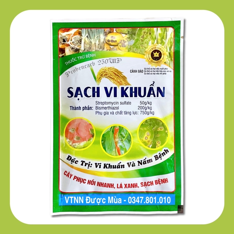 Thuốc Trừ Bệnh SẠCH VI KHUẨN & NẤM BỆNH (25g) - Streptomycin Sulfate & Bismerthiazol - Cây Phục Hồi Nhanh, Lá Xanh Mướt