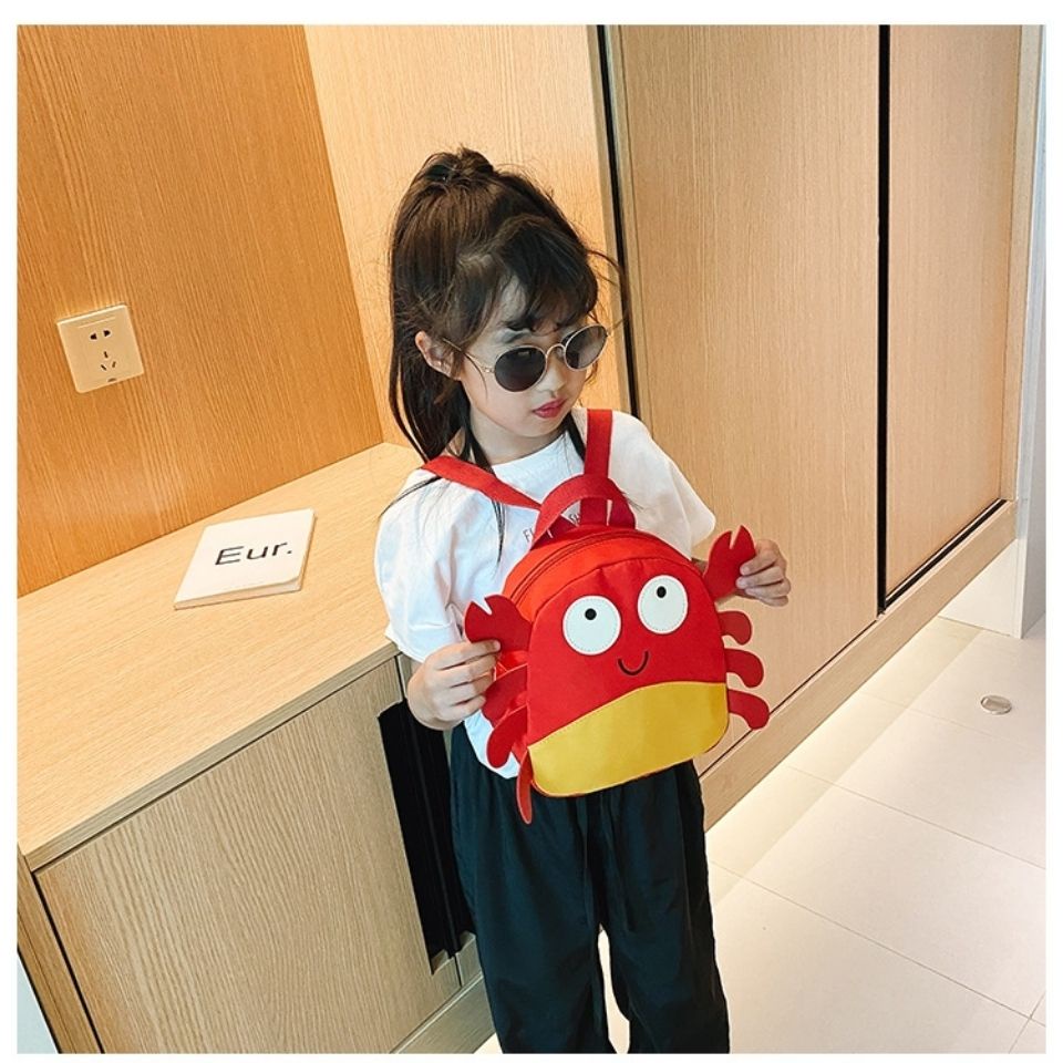 Ba Lô Đi Học Chống Thất Lạc Hình Cua Nhỏ Siêu Dễ Thương Cho Bé Mẫu Giáo 1-3 Tuổi