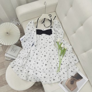 VÁY HOA XỐP 2 TẦNG