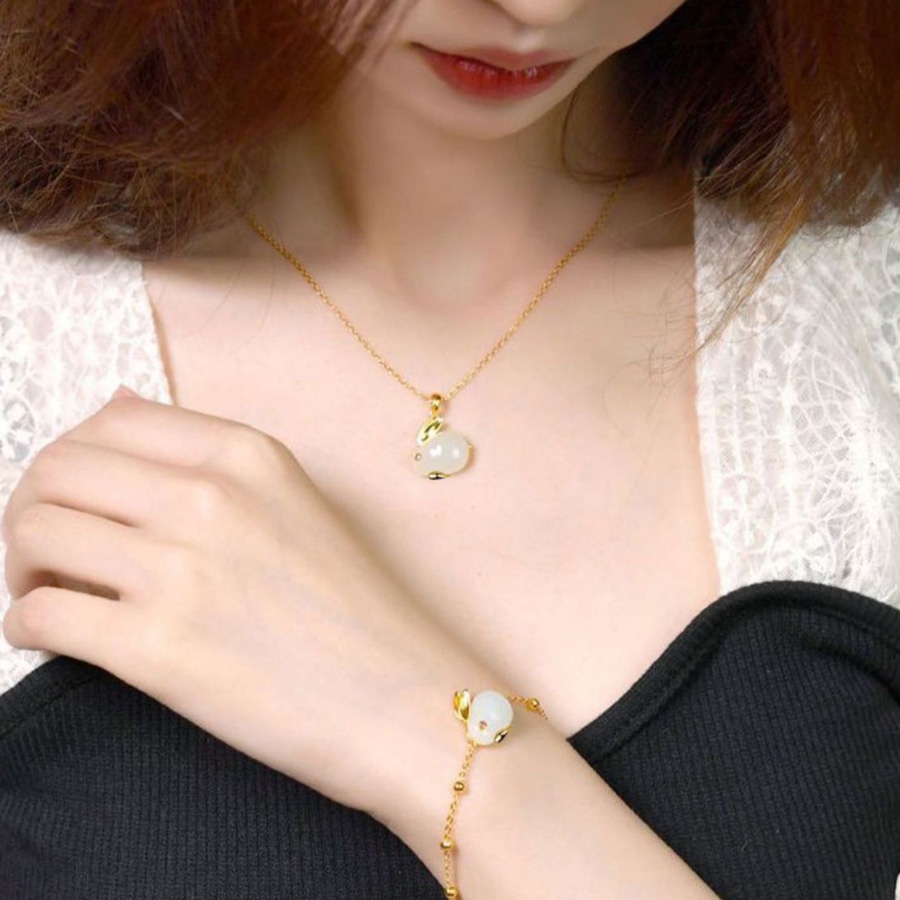 Bộ Trang SứC HợP Kim HìNh Thỏ ĐíNh Đá ThờI Trang