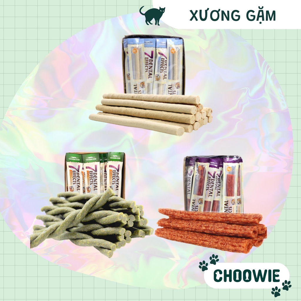 Xương gặm 7 Dental Effect sạch răng thanh lẻ nhiều vị Choowie Pet Shop