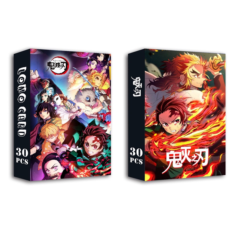 Set 30 Tấm Thẻ Hình Các Thành Viên Trong Anime Demon Slayer Kimetsu No Yaiba