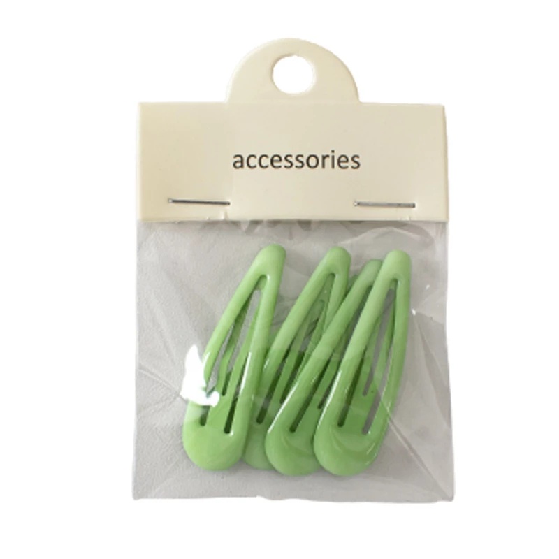 Set 5 Kẹp Tóc Màu Trơn Hình Giọt Nước Thời Trang