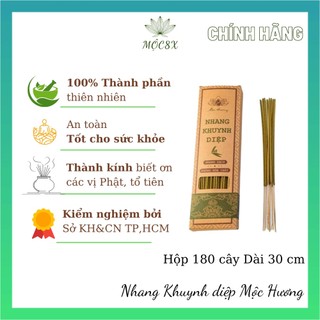 Nhang Khuynh Diệp Sạch, An toàn Thiên Nhiên Mộc Hương 30 cm, hộp 180 cây, Không gian nhỏ - Mộc8X