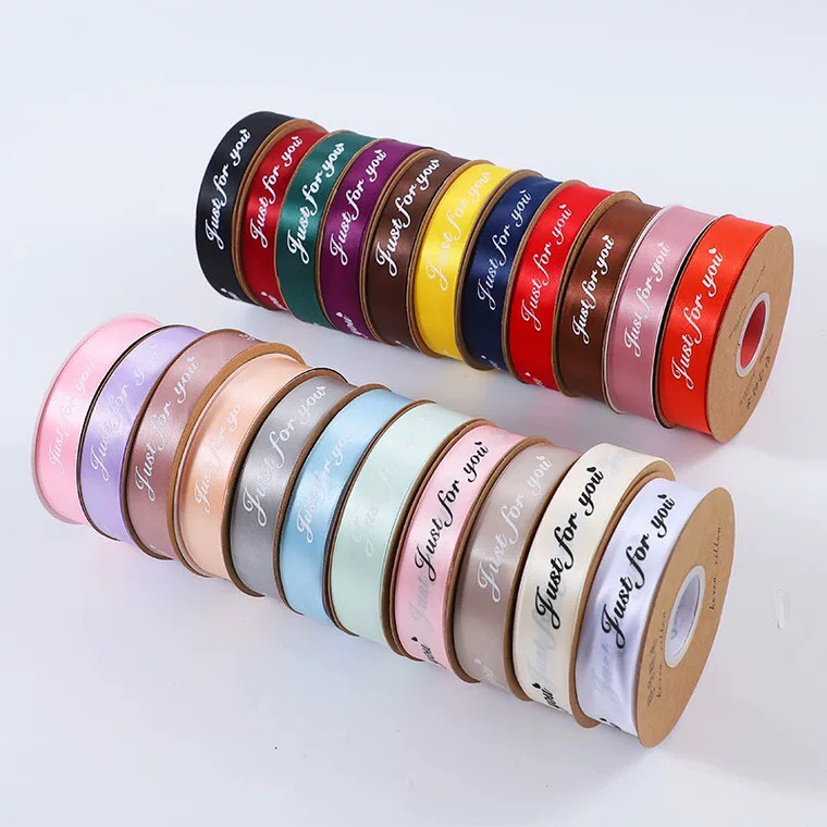 Ruy băng lụa chữ 2,5 cm , ruy băng vải cao cấp Loại 1 dày dặn giá rẻ