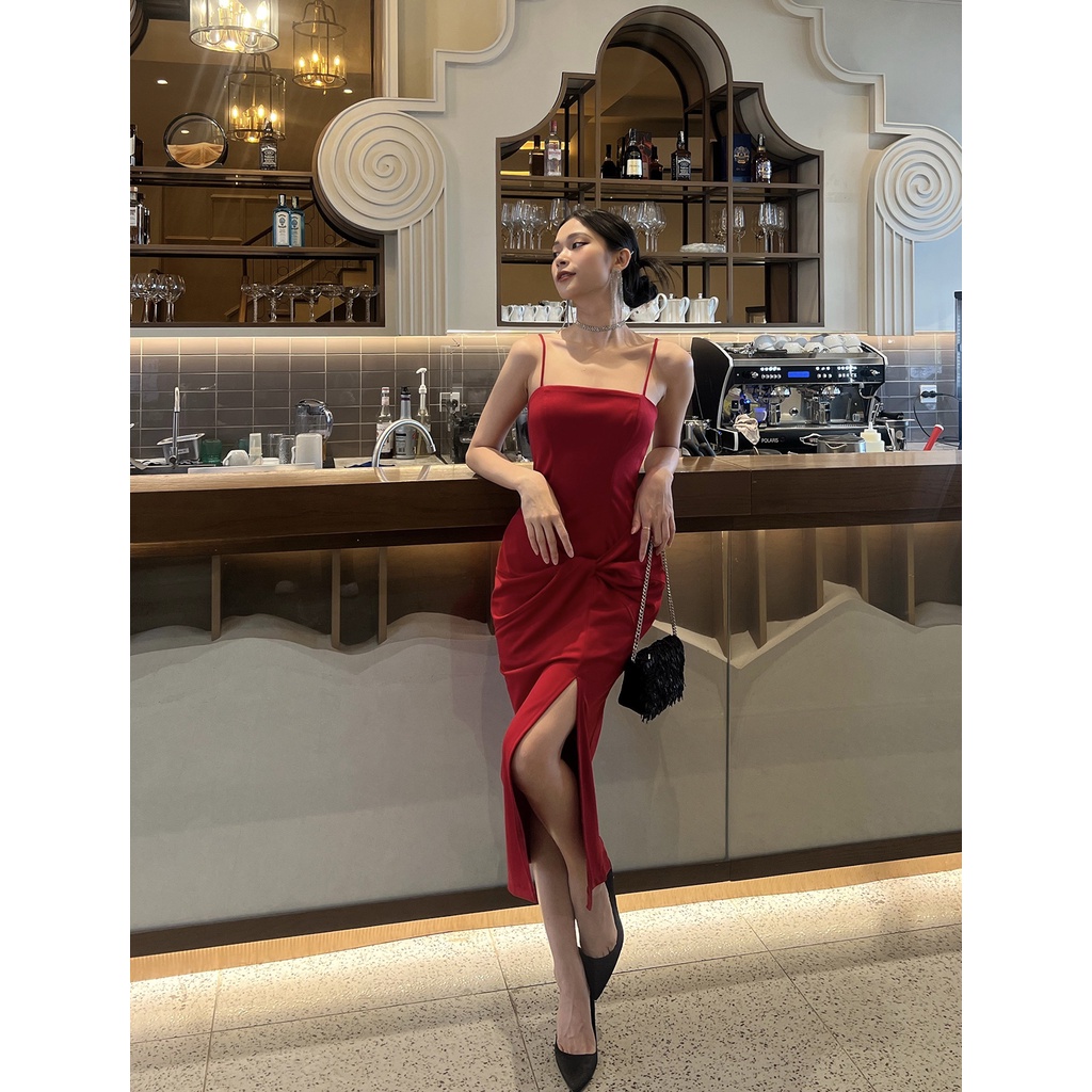 BBSTORE'S Đầm Body Hai Dây Dự Tiệc Xẻ Tà Cực Xinh -D1607