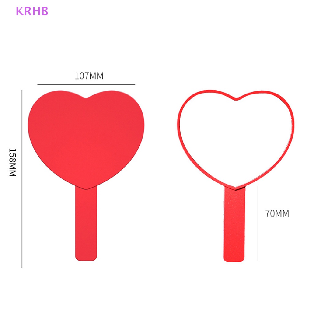1 Gương Trang Điểm Cầm Tay Hình Trái Tim KRHB Kèm Tay Cầm Mới