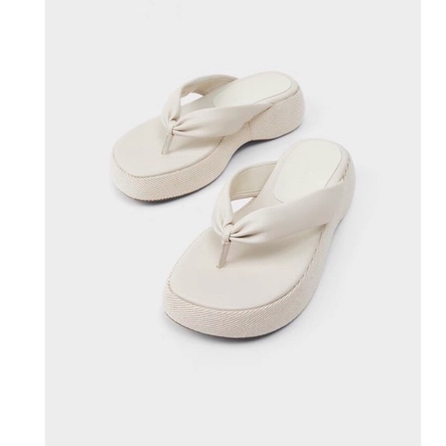 Dép kẹp đế bánh mì quai da CK xuất