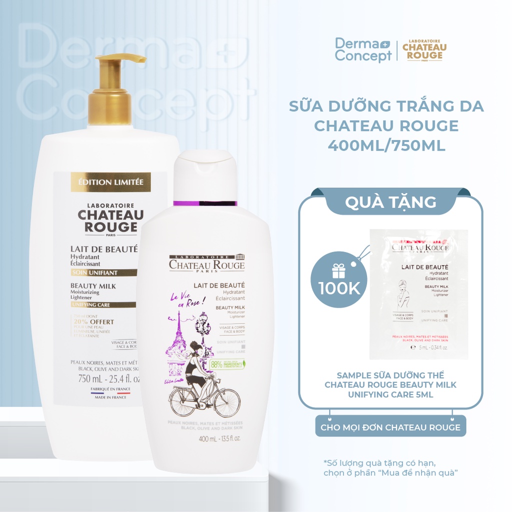 Sữa dưỡng trắng da toàn thân CHATEAU ROUGE 400ml/750ml [NHẬP KHẨU CHÍNH HÃNG 100%]