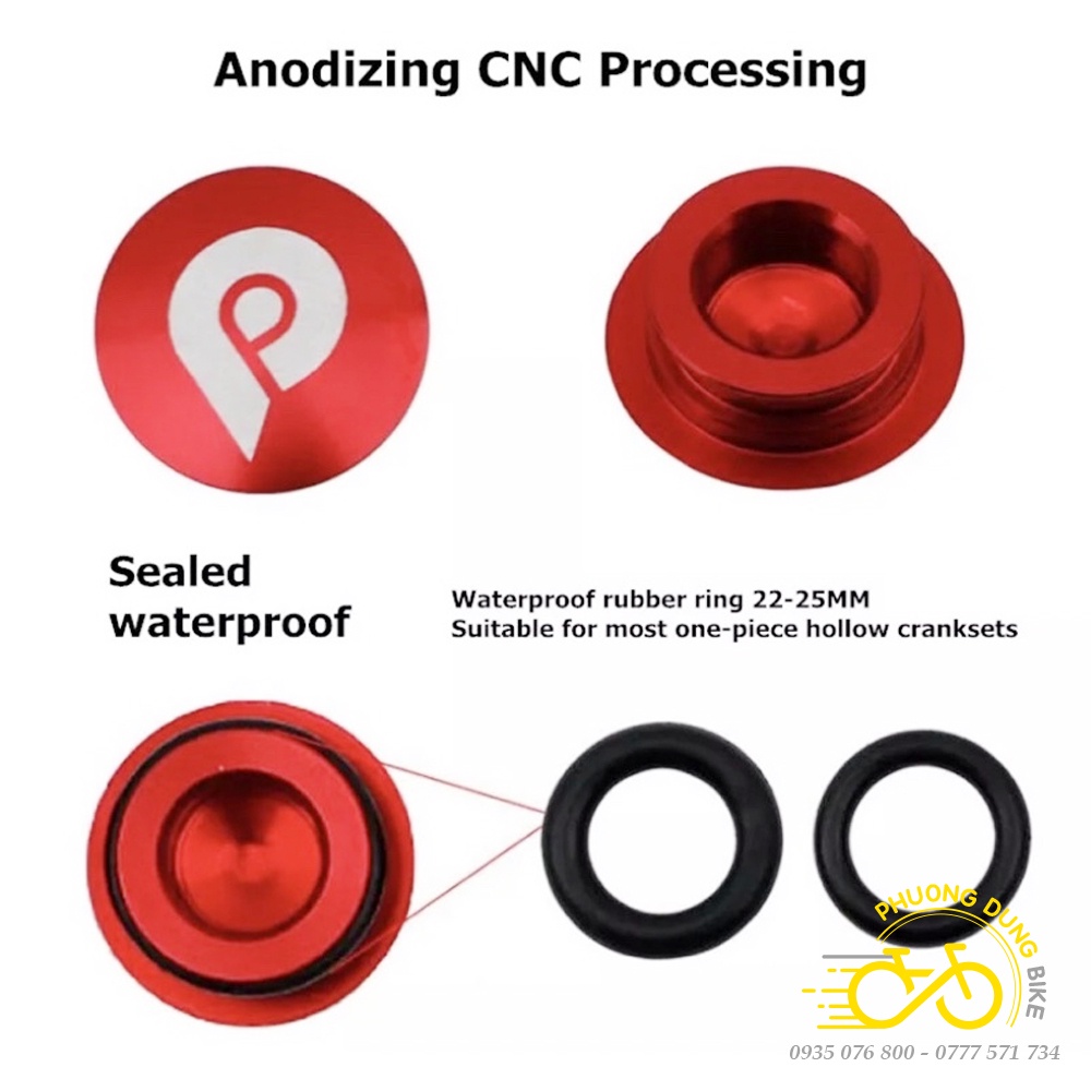 Nắp nhôm đậy bên phải cho đùi  rỗng xe đạp - 1 Cái