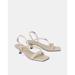 Giày Sandal 3cm Nữ Thời Trang JUNO Mũi Vuông Trang Trí Logo Cách Điệu SD03065