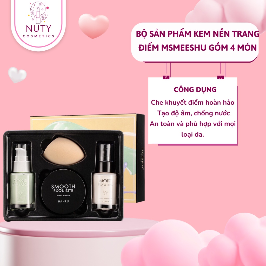 [Chính hãng] Bộ sản phẩm kem nền trang điểm MSMEESHU gồm 4 món đa năng tiện dụng