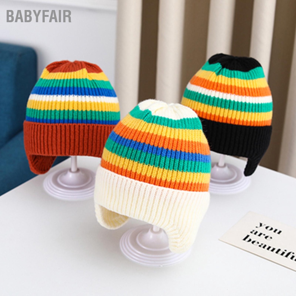 Babyfair Mũ Len Trẻ Em Dễ Thương Mềm Mại Co Giãn Thoải Mái Đan Ấm Áp Cho Mùa Thu Đông