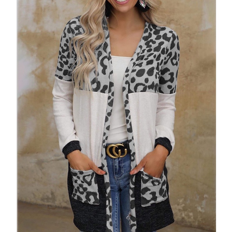 Áo Khoác Cardigan Họa Tiết Da Báo 5032 * 2021