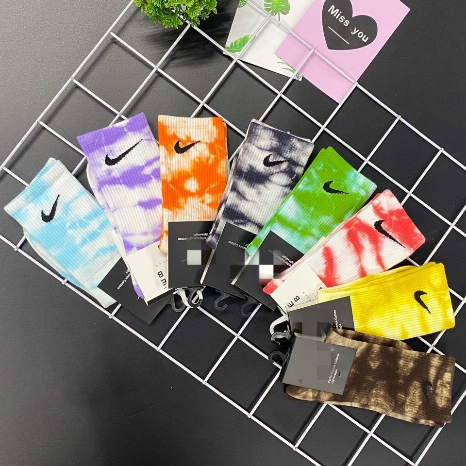 Vớ Cotton Dài Màu Nhuộm Phong Cách Thể Thao Thời Trang Cho Nam Và Nữ