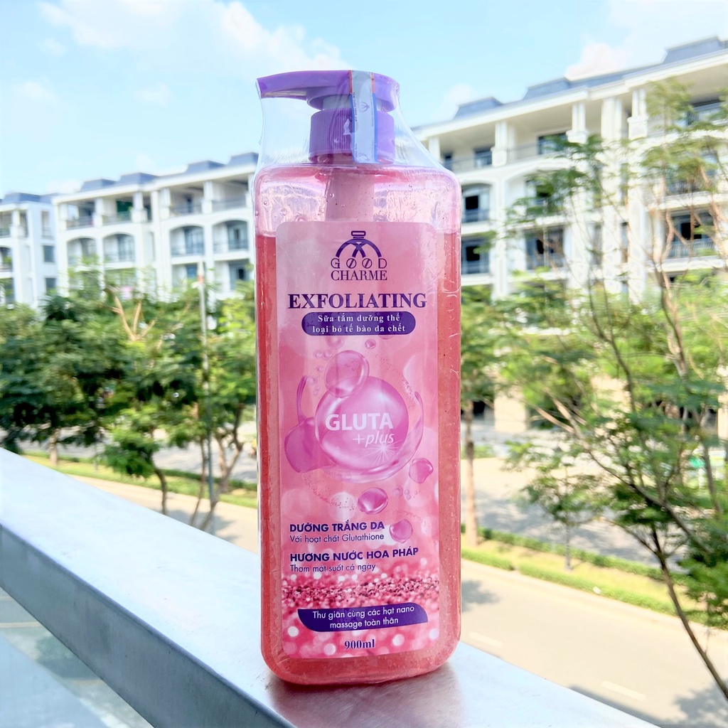Sữa tắm tẩy tế bào chết, Charme Exfoliating, chiết xuất thiên nhiên, dưỡng trắng, làn da mềm mịn, 900ml