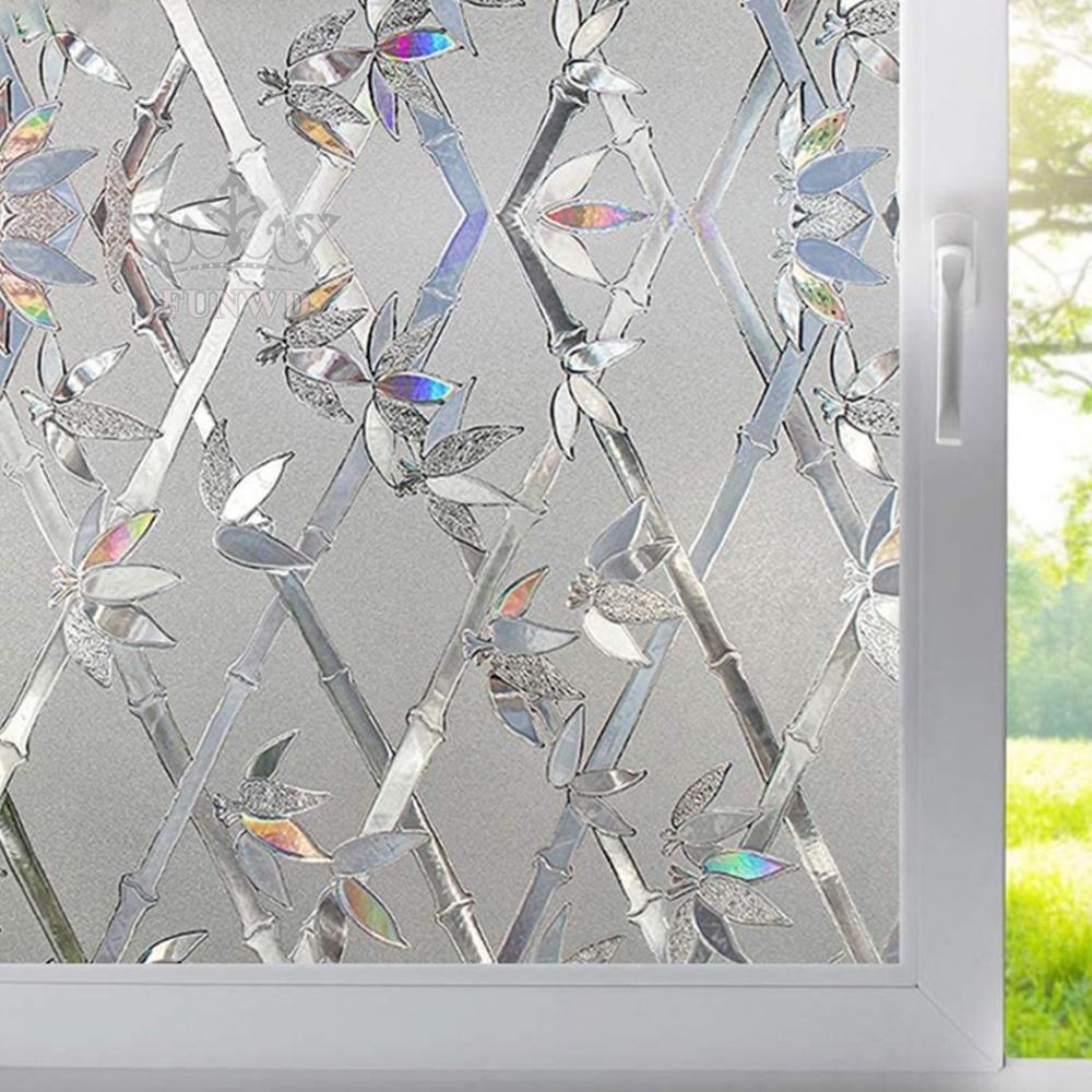 【FUNWD】45*100cm Privacy Glass Film Sticker Static Cling 3D Frosted Stained Bathroom DIY