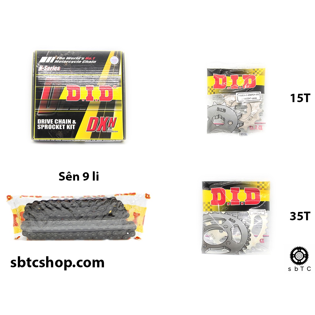 NSD Nhông sên dĩa DID 9 li ly Yamaha Sirius xăng cơ chính hãng Thái Lan