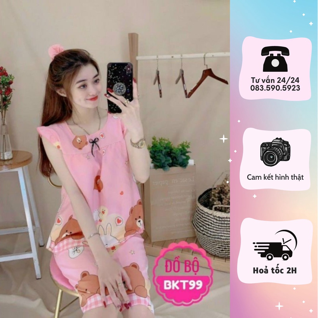 Sale Sập Sàn ❌❌ Đồ bộ lửng in hình ngộ nghĩnh kute , dễ thương , đồ bộ mặc nhà chipchip90 M00151