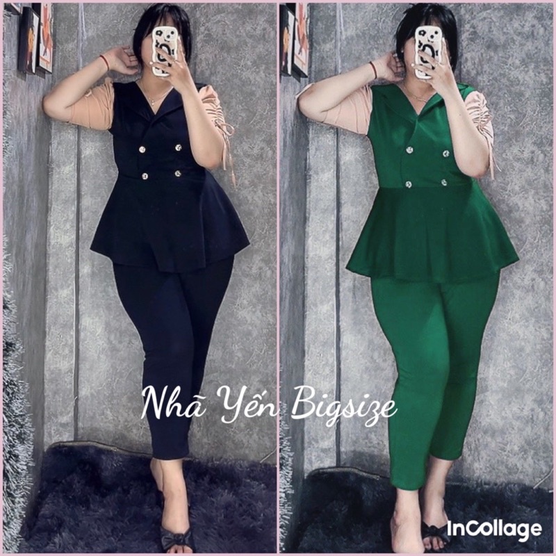 Sét bộ Vest Nút kiểu Bigsize Nữ 67kg đến 95kg