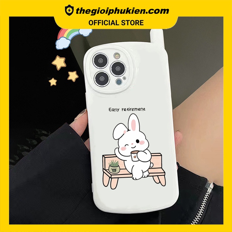 Ốp lưng iphone hình điện thoại thỏ nháy mắt 6/6s/7/8/x/xr/xs/11/12/13/14/pro/max/plus/promax - sb2012