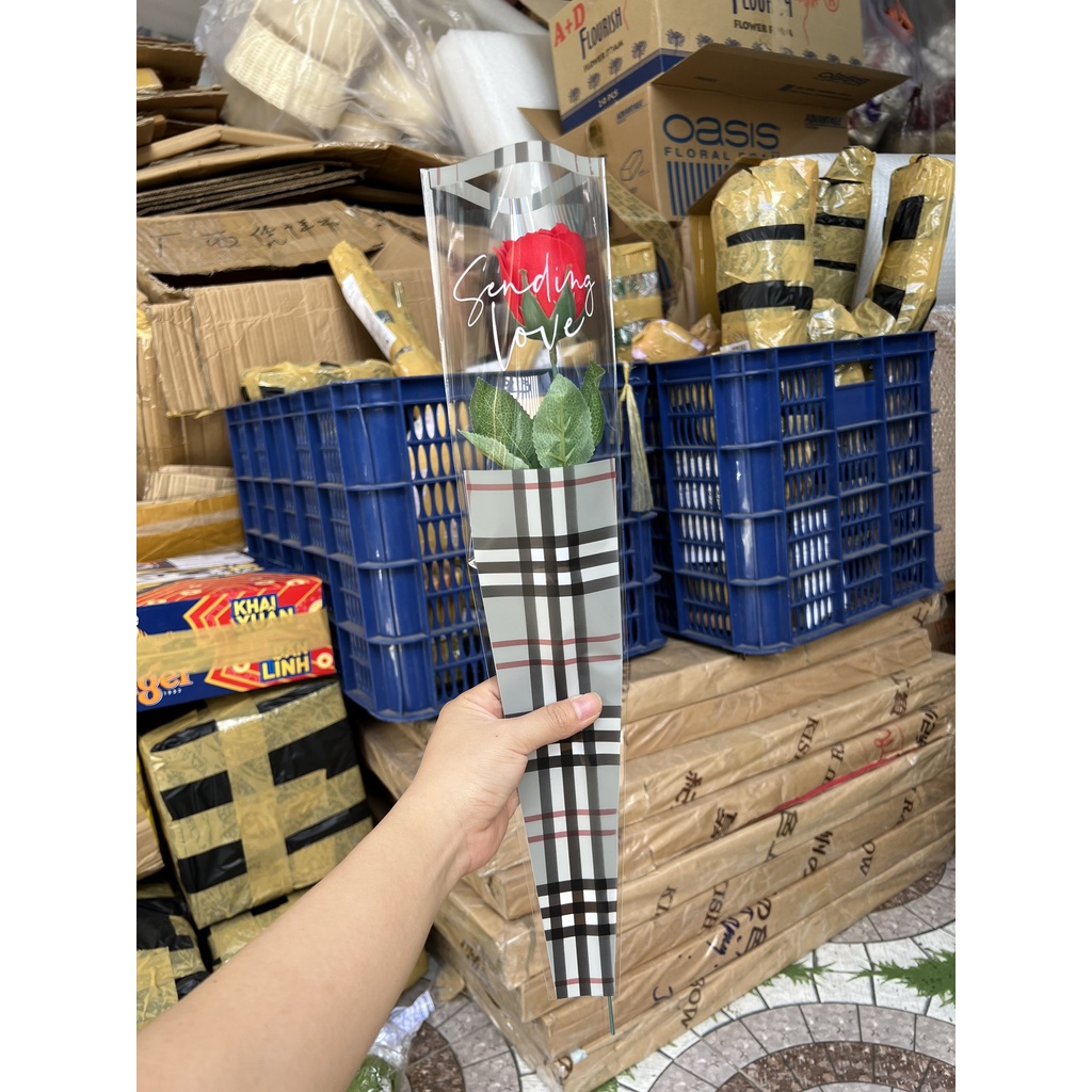 TÚI HOA 1 BÔNG CARO