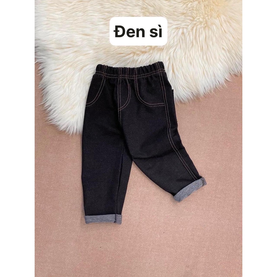 (SALE LỚN)🌹Quần legging dài giả jean/giả bò bé gái-bé trai màu ĐEN (được chọn size)