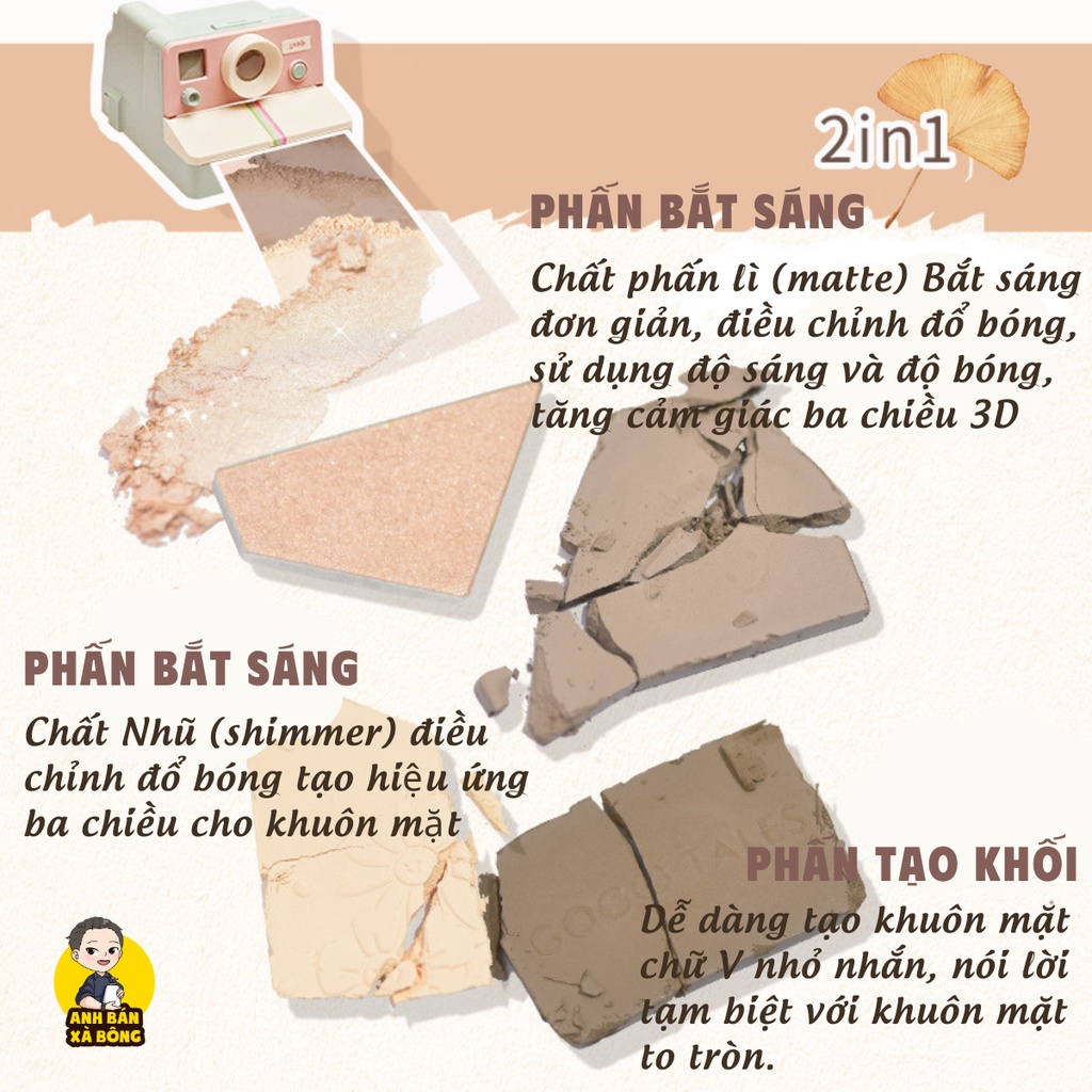 Bảng Phấn Tạo Khối & Bắt Sáng GOGOTALES Natural Light And Shadow Stereoscopic Grooming GT431
