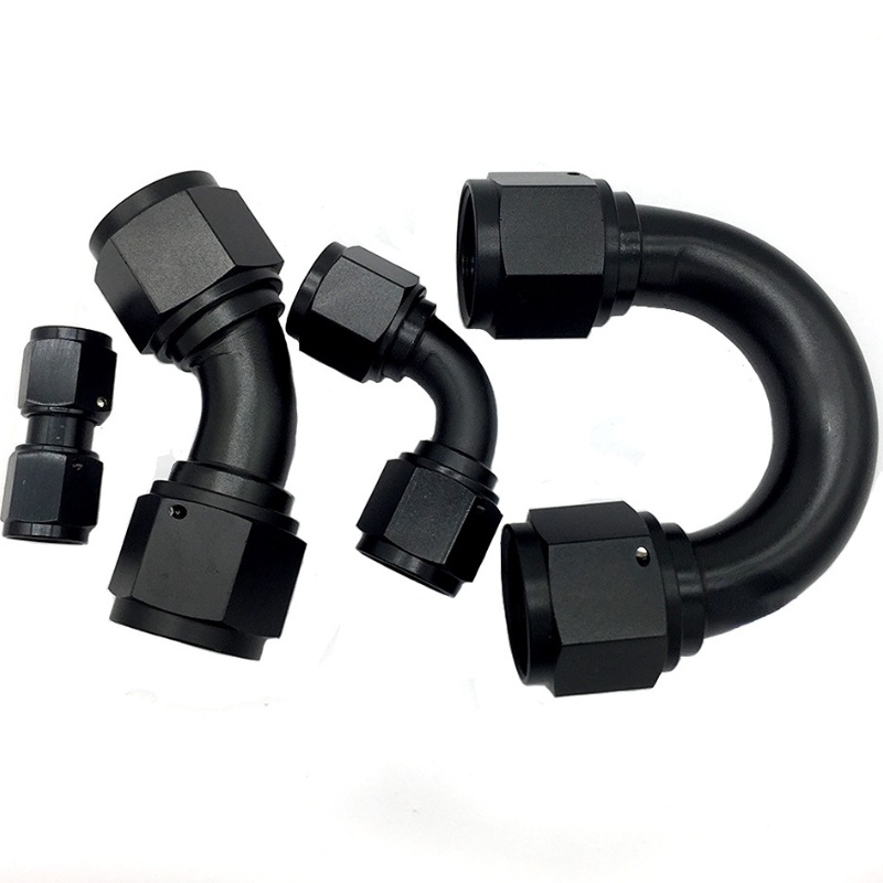 Đầu Nối Ống Dẫn Nhiên Liệu Thủy Lực AN4 6 8 10 12 Female Sang AN4 6 8 10 12 Female 0 45 90 180 Độ Bằng Nhôm Cho Xe Hơi