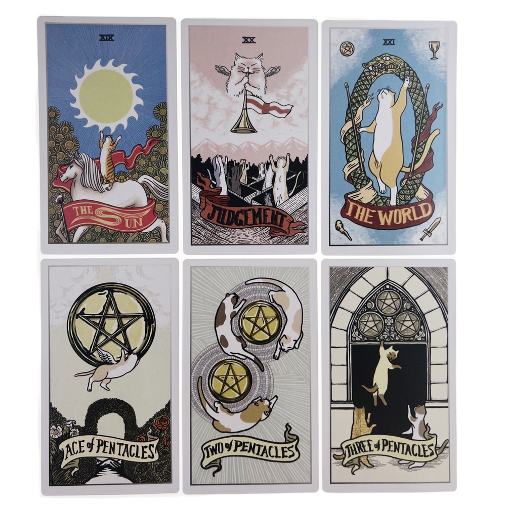 [Size Gốc] Bộ Bài Stray Cat Tarot 78 Lá Bài 7x12 Cm Tặng Đá Thanh Tẩy S142